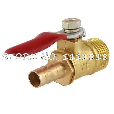 

8mm Hose Barb to 3/8" PT Male Thread Brass Inline Ball Valve Fuel Shut Off