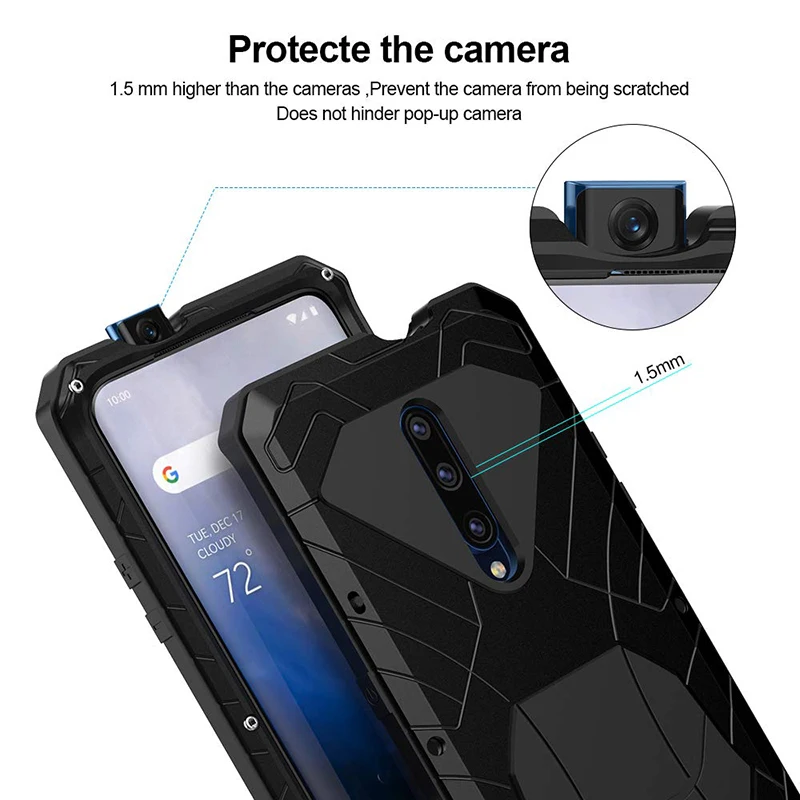 Для Oneplus 7 Pro Чехол алюминиевый Металл + силиконовая задняя крышка для Coque |