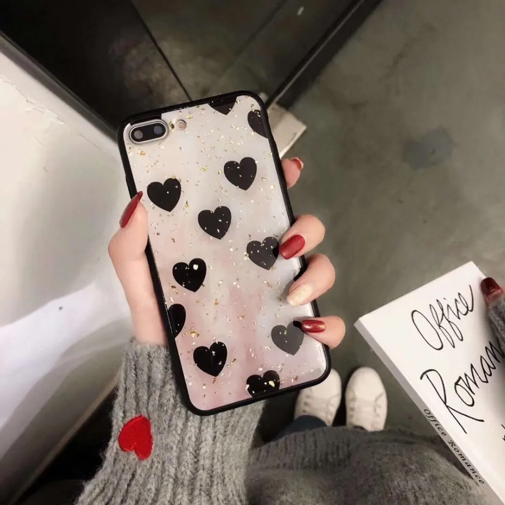 For Huawei Mate20 Lite Pro Mate10Pro Nova3i PSmart Case Shiny Sequins Love Heart Soft Girly P20Pro P20Lite P10 Plus Cover |
