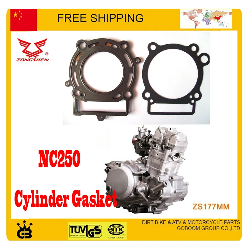 NC250 250CC двигателя 4 клапан ZONGSHEN прокладка головки блока цилиндров 77 мм T6 xmotos kayo