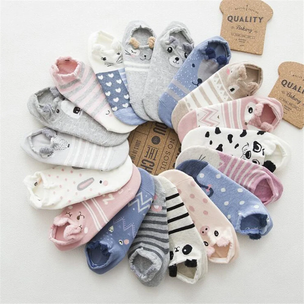 La MaxPa/5 пар женские носки объемные с закрытым носком рисунком хлопковые невидимые