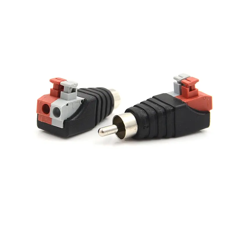 

Black + Red + Gray Speaker Wire Cable to Jack RCA Press Plug Male Adapter Connector