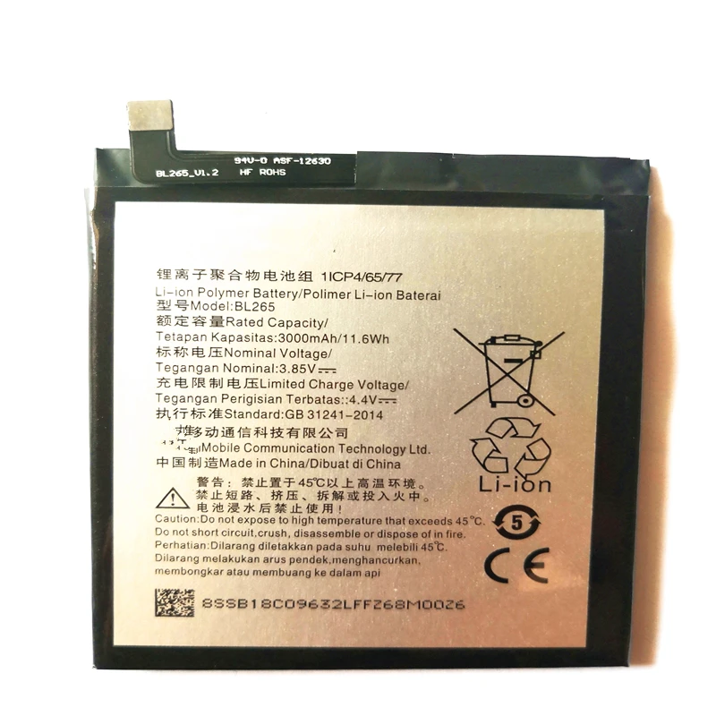 BL265 батарея для мобильного телефона Lenovo XT1662 MOTO M XT1663 3000mAh аккумулятор с ремонтными