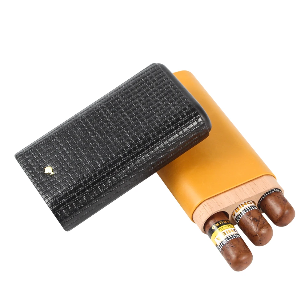 Кожаный дорожный Чехол для сигар COHIBA Humidor портативный держатель в виде трубки