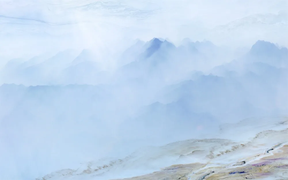 3D занавески современные для гостиной горные природные пейзажи туман дома