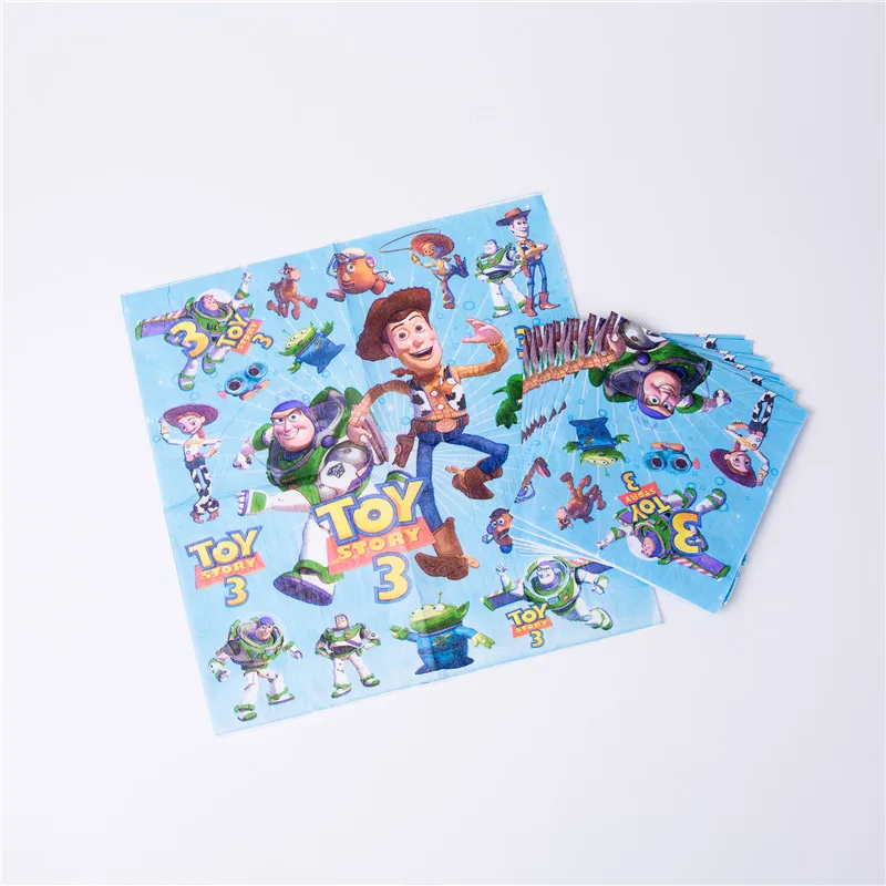 Napkin 10 pcs История игрушек мультфильма одноразовые бумажные салфетки баннер скатерть стакан с соломинкой тарелки детский душ День Рождения украшения принадлежности - Цвет: Napkin 10 pcs