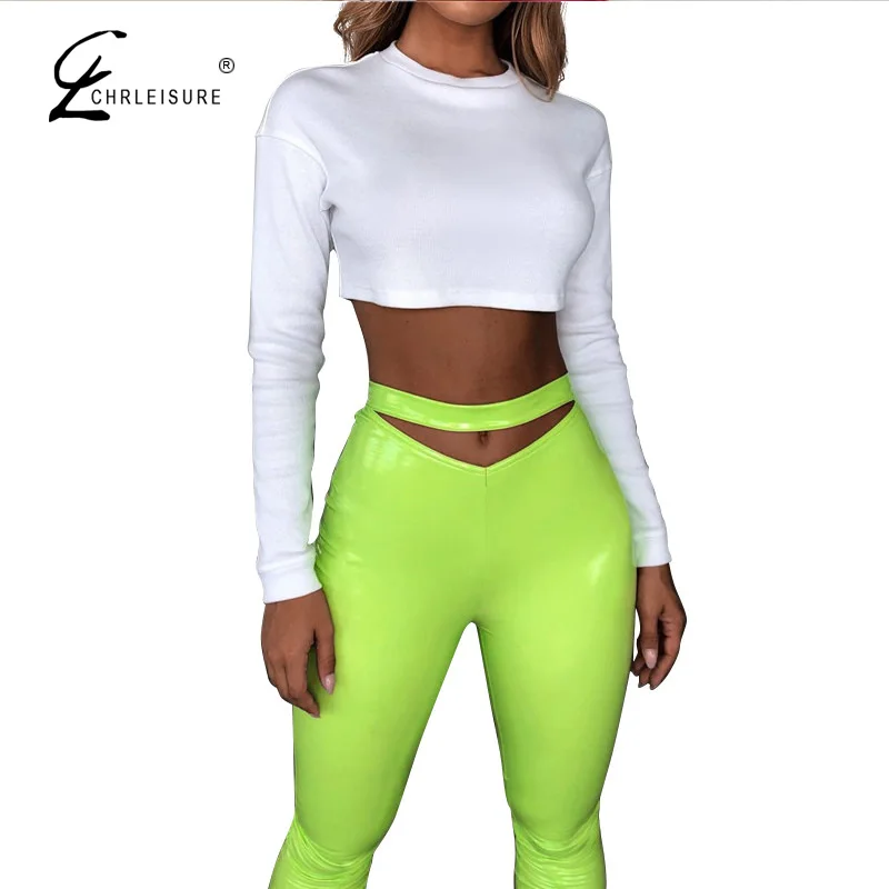 Женские брюки карандаш с высокой талией однотонные из искусственной кожи