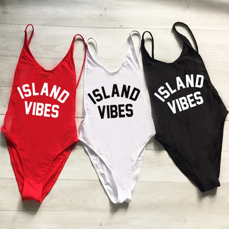 Island Vibes сексуальный купальник Для женщин с низким вырезом на спине Одна деталь