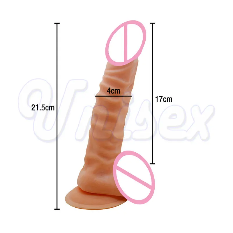 QUYUE Cock Soft Ribbed Realistic Dildos Fleshcolor Penis w/ Strong Sucker Erotic Adult Sex Toys Products for Women | Красота и