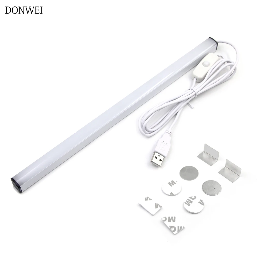 

30cm Under Cabinet Closet Night Light 5V USB Cable LED Strip Bar Lamp Mirror Study Desk Lights for Kitchen desktop Wall Lighting