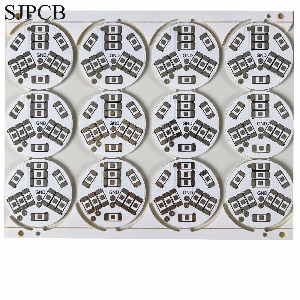 SJPCB круглая печатная плата в панели с 5 мм или 10 краевой кромкой монтажной платы |