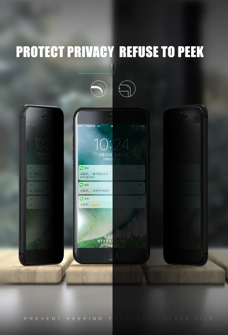 Закаленное стекло GURIOO Premium Privacy для iPhone X 4S 6 6s 7 8 Plus 5 5S защита экрана Plus|Защитные