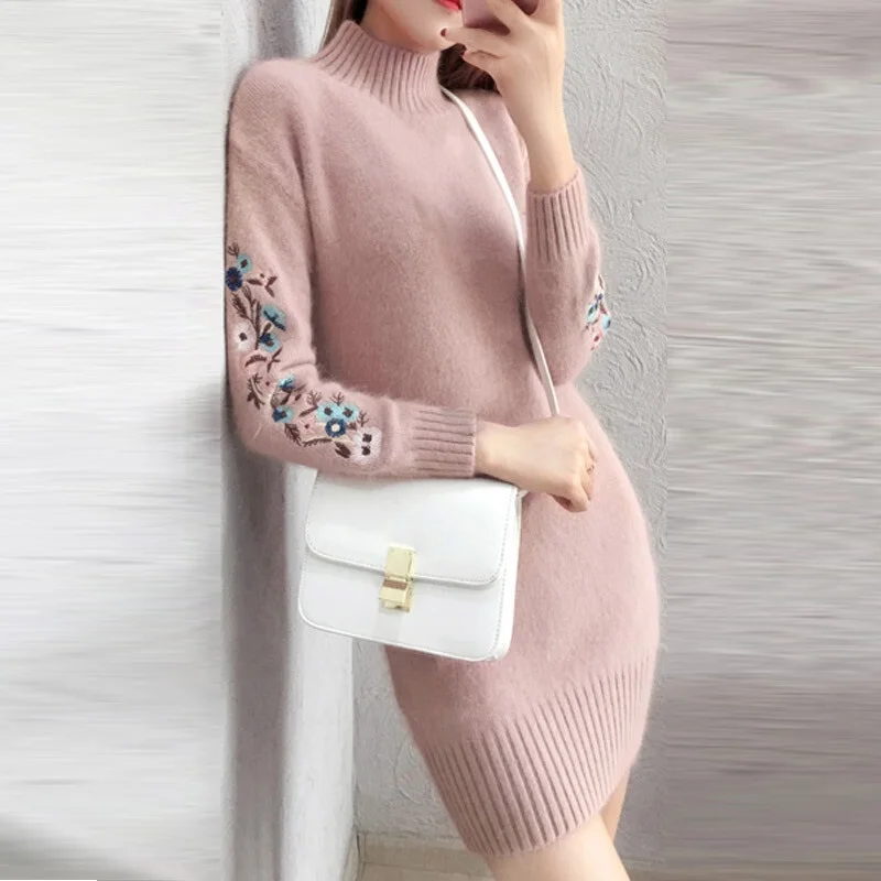 TYJTJY Faldas Mujer Moda осенние и зимние модные платья скидки платье имитация свитера платье с длинным рукавом теплое платье