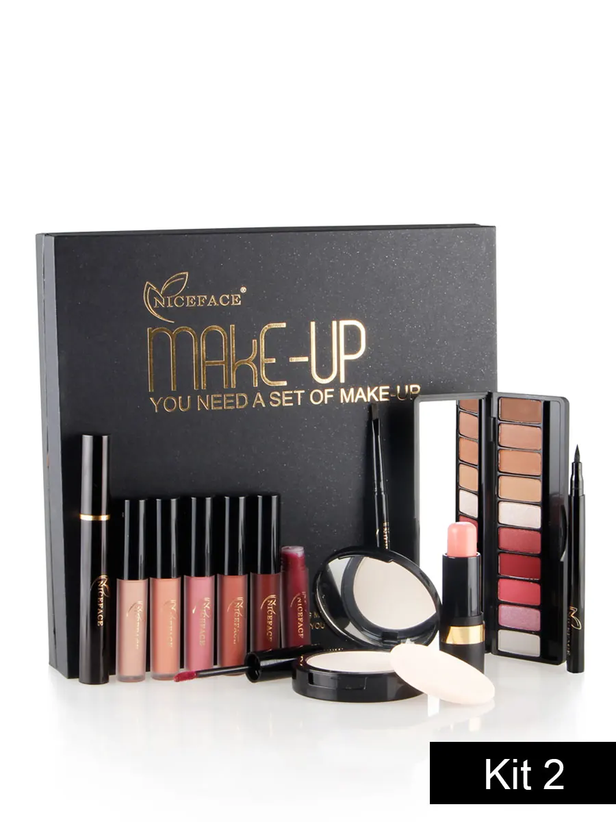 Makeup Set A NICEFACE(лучший подарок) Makup набор инструментов 13 шт. Косметика для макияжа в том числе подводка для глаз матовая помада карандаш для бровей прессованная пудра - Цвет: Makeup Set A