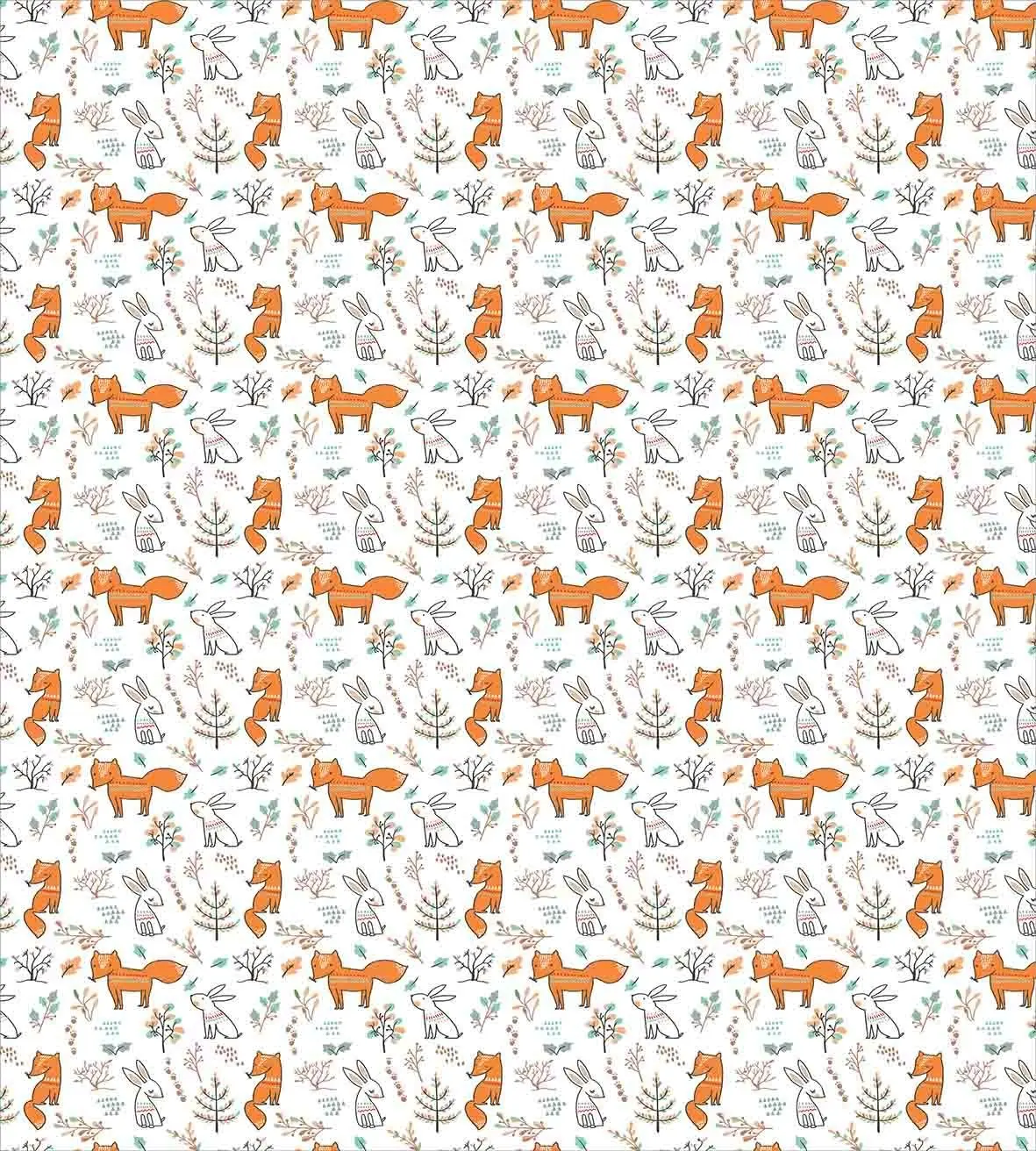 Doodle постельное белье Мягкие лисьего и кроличьего листья папоротника Paw