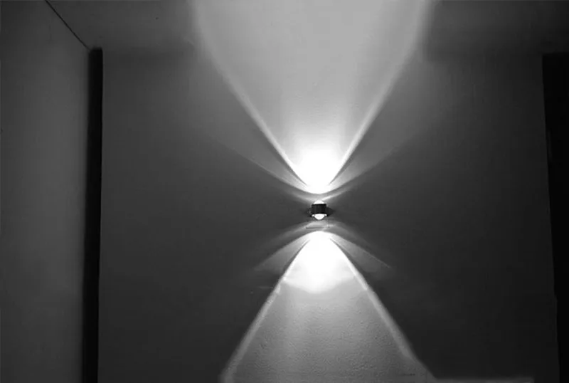 WECUS) 2W Светодиодный настенный светильник, кристалл выпуклая линза алюминиевая настенная лампа AC85-265V