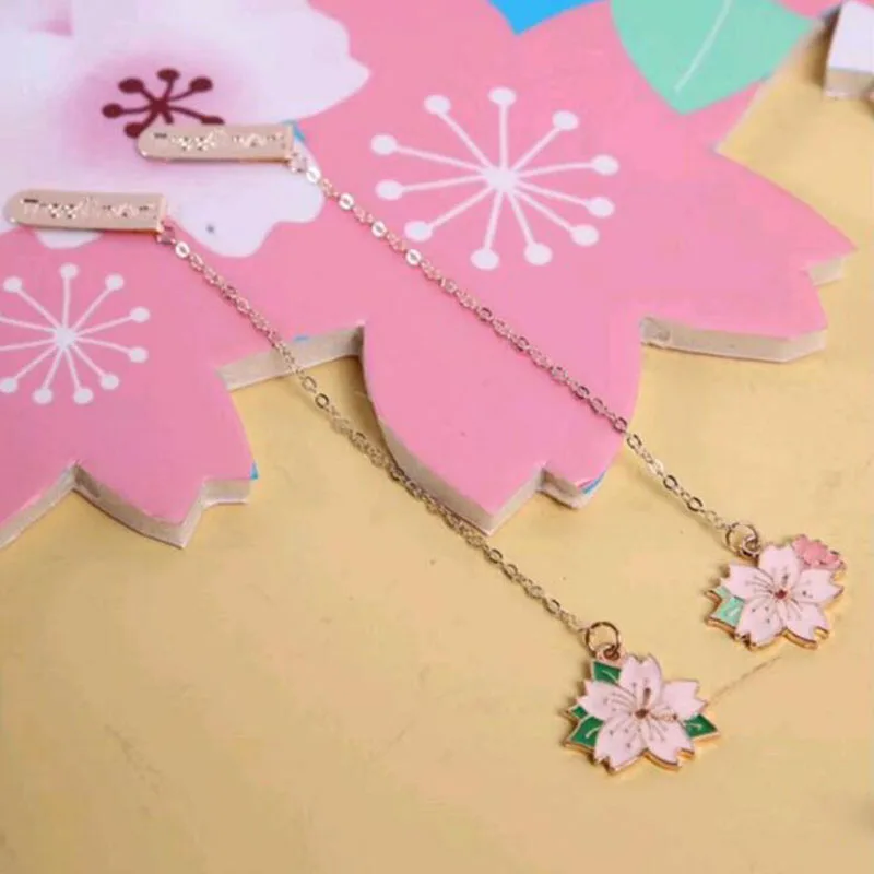 Цветущая вишня металлическая подвеска маркеры закладки креативные милые для