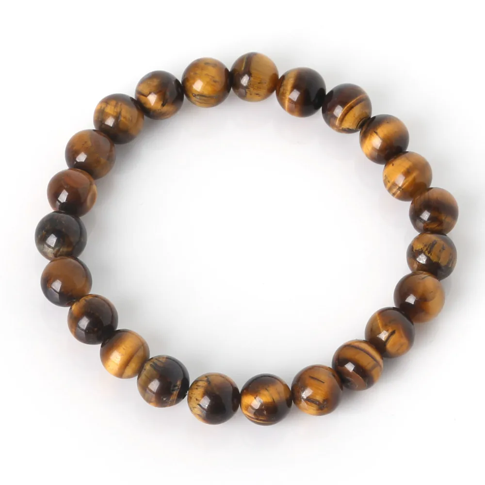 Браслет из круглых нитей 8 мм с натуральным тигром браслеты бусинами эластичные