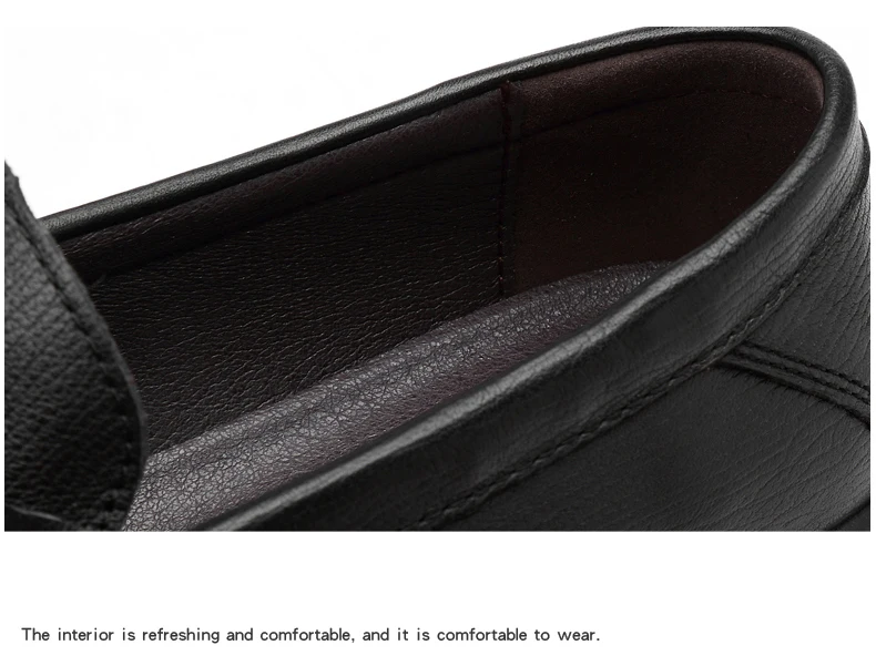 new fashion men's shoes casual genuine leather loafers male brown black slip on shoe man comfortable driving shoes for men
