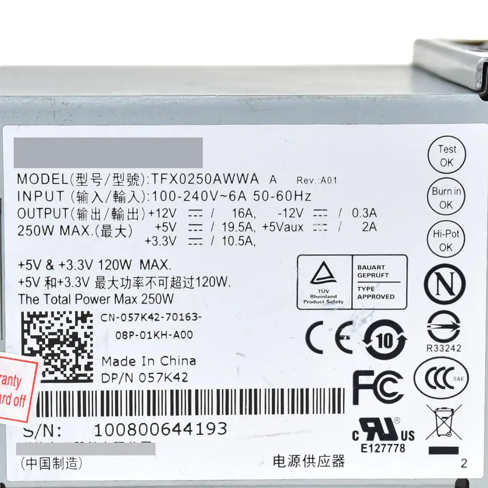 Для DELL 535s 545s 546s 537s 620s 580s pc6038 TFX0250AWWA p5w блок питания 250 Вт | Компьютеры и офис