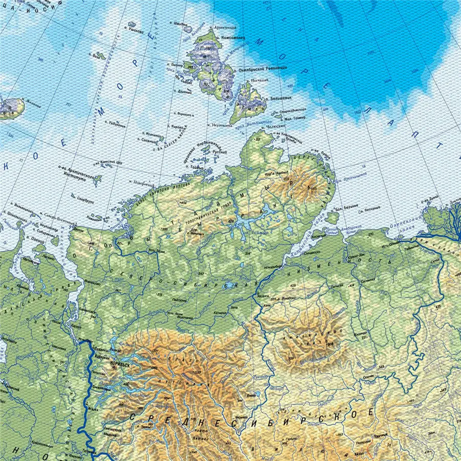 Россия Карта с дорогами и городами географический рисунок изысканный дизайн для