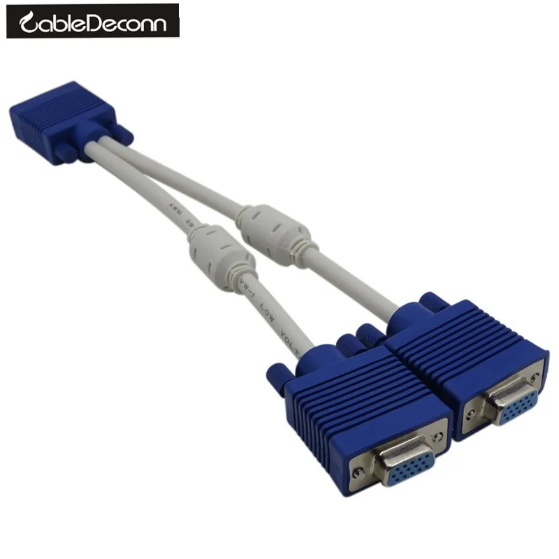 Высокое качество 1 компьютер к двойному 2 монитор разветвитель для кабеля vga видео