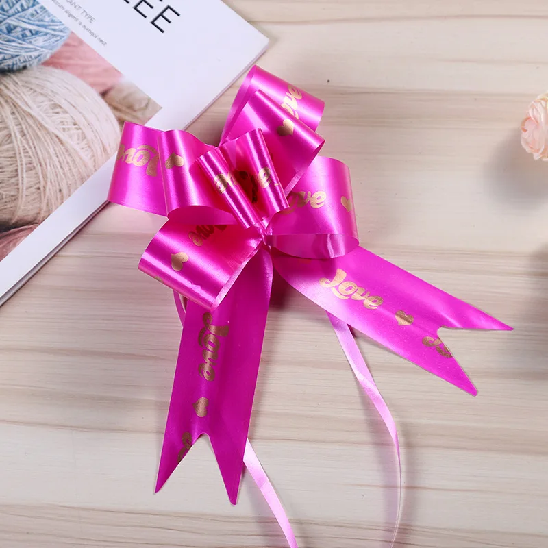 love rose 10 шт. Weding подарки для гостей DIY Pull луки подарок ленты День Святого Валентина подружки невесты подарочные свадебные сувениры и подарки персонализированные - Цвет: love rose