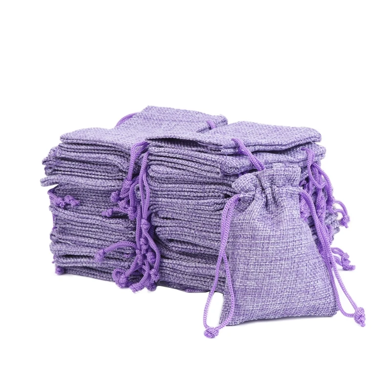 50 шт винтажный натуральный джут Hessian Drawstring мешок мешковины свадебный подарок мешок