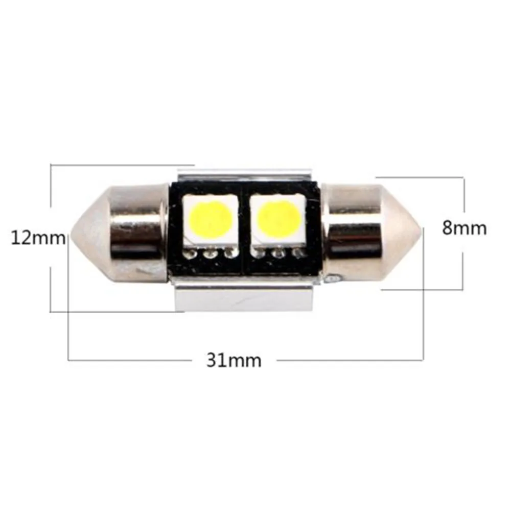 YSY 10pcs/lot 31mm Canbus 2SMD 5050 C5W canbus Car Festoon Dome Map LED Light festoon led License Plate Lamp white | Автомобили и