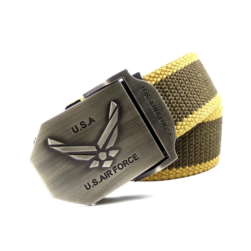Retail wholesale Thicken Canvas belt With USA Air Force LOGO Buckle metal Fashion Cinto Masculino Lona | Аксессуары для одежды