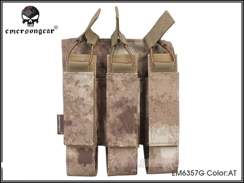 Emerson страйкбол Охота Тактический модульный MOLLE тройной Открытый Топ SMG Mag Чехол EmersonGear журнал Перевозчик для MP5/MP7/KRISS