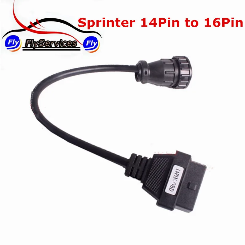 2017 Высокое качество для MB Sprinter 14 Pin до 16 OBD OBD2 диагностический сканер