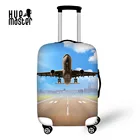 Чехол для костюма, защитные чехлы, аксессуары для путешествий, чехол для багажа с принтом самолета, эластичный, подходит для 18-32 дюймов, чехол для костюма, чехол на колесиках