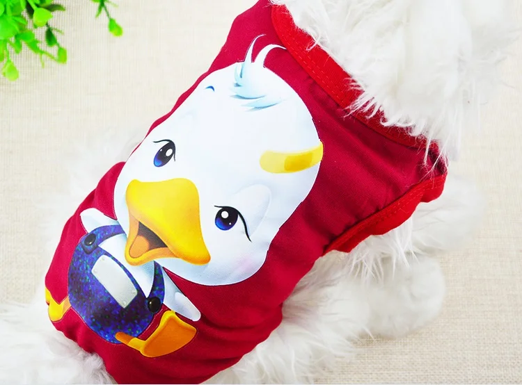 D39 New Summer Spring Pet Dog Vest breathable Cartoon duck small dog vest Puppy clothes Sleeveless T-shirt pet | Дом и сад