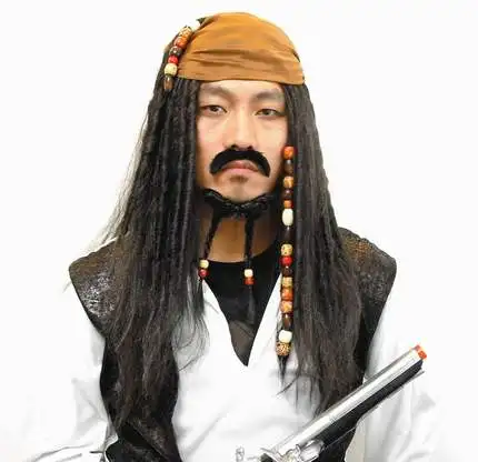 CostumeBuy пиратская шляпа парик борода косплей Джек Спарроу пиратский парик| |