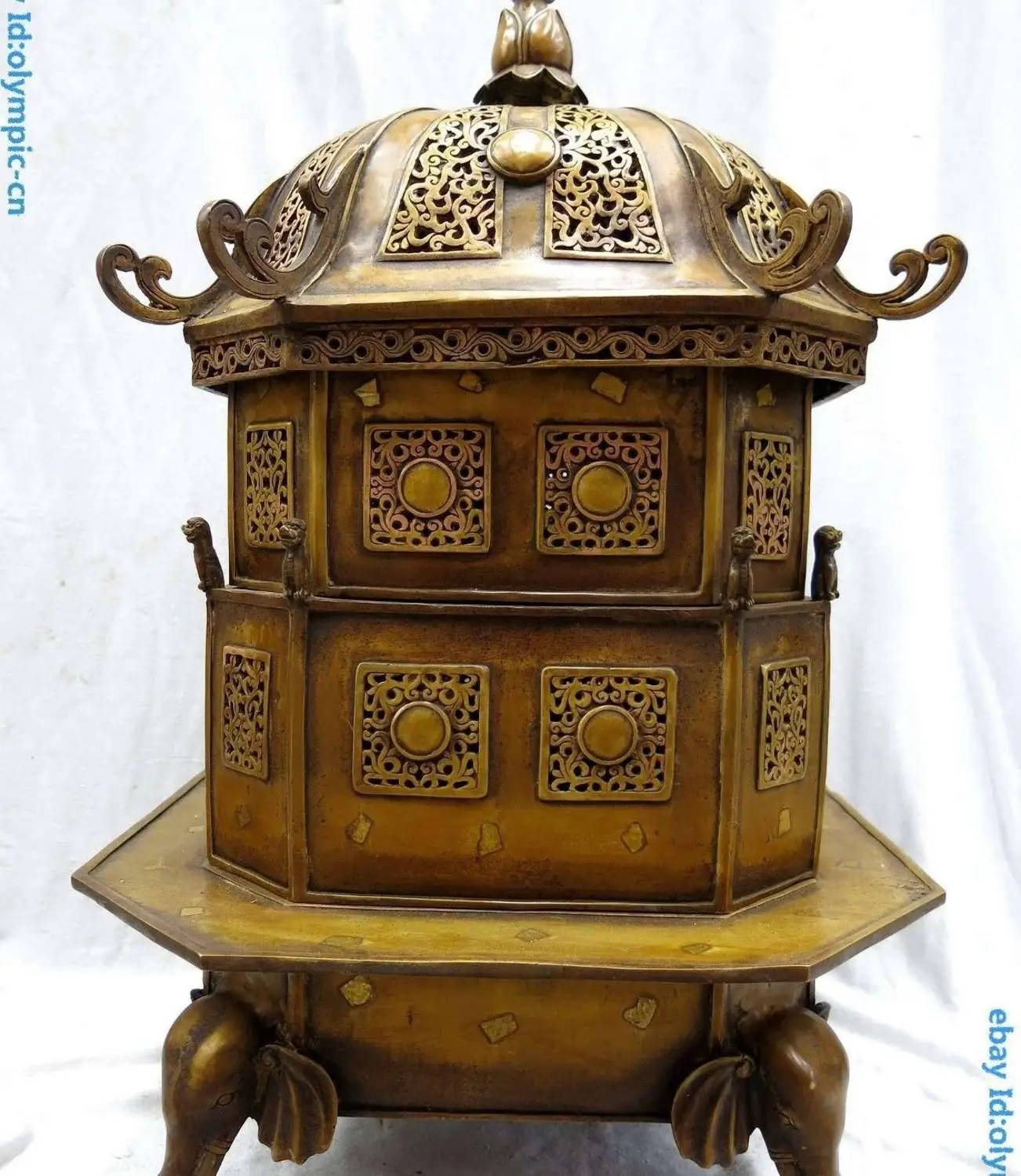 Бесплатная доставка 25 &quotЧистая медь Китай Медь Foo Собаки Лев Слон благовония