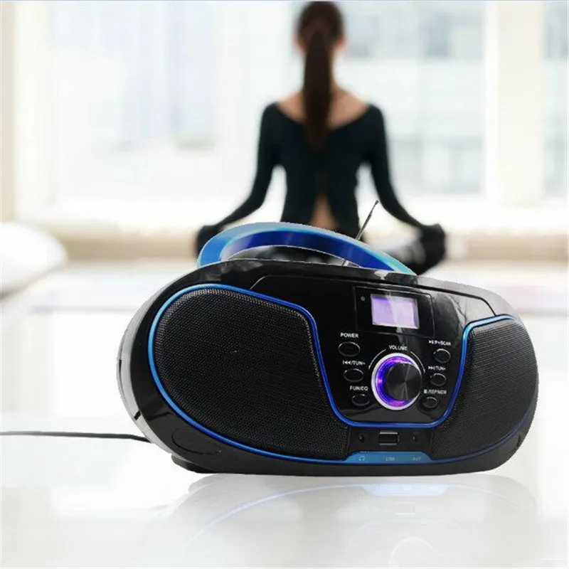LONPOO CD плеер Bluetooth динамик Бумбокс AUX USB FM Радио беспроводной стерео портативный динамик наушники CD плеер