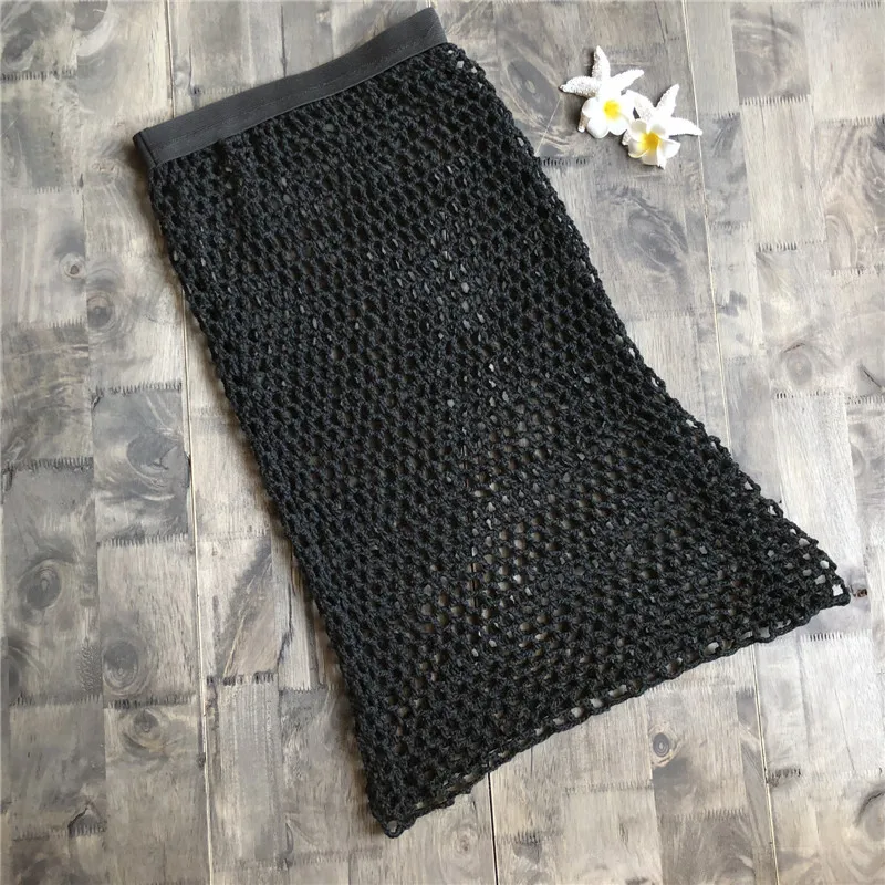 2019 сексуальное Сетчатое пляжное платье женский белый черный хлопковый полый