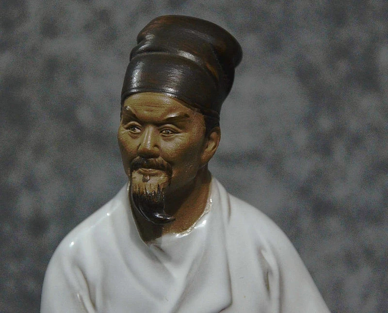 8&quot Chinese Porcelain Old Man writing Brush Li Shizhen Book Statue Art Sculpture | Дом и сад