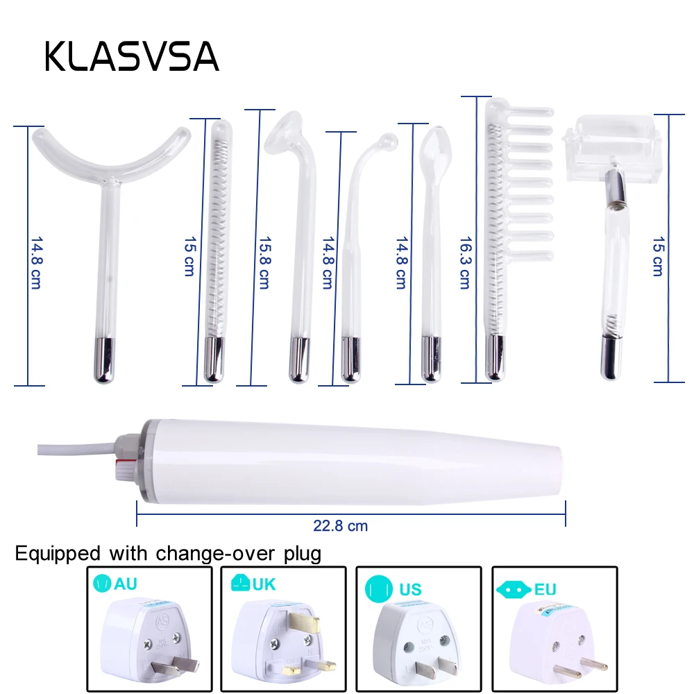 KLASVSA Дарсонваль высокочастотный палочка массажер для лица Хромотерапия электрод