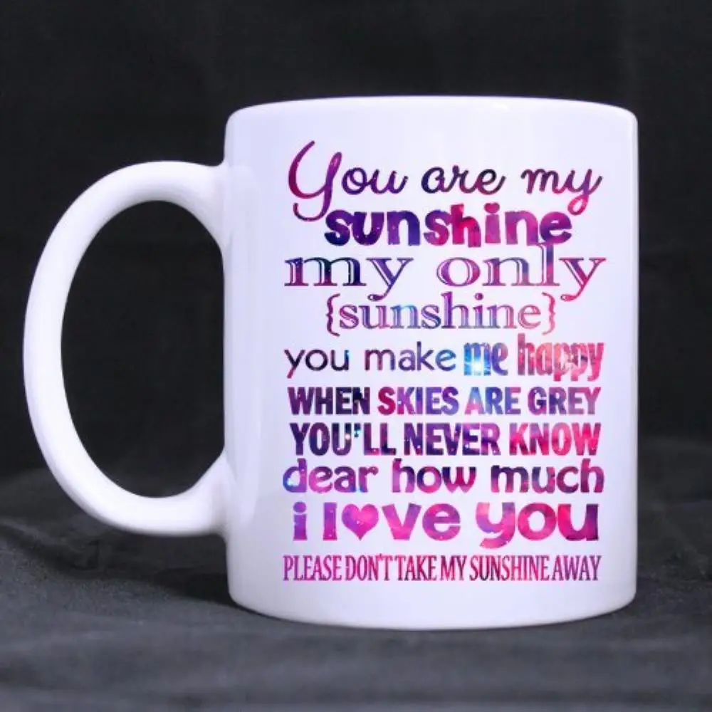 Кофейная кружка чашка You Are My Sunshine my only sunshine керамическая на заказ (емкость 11 унций)