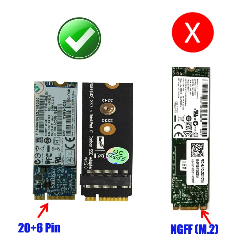 Переходник для SSD накопителя 20 + 6 контактов M.2 NGFF SATA Bus B KEY|Платы расширения| |