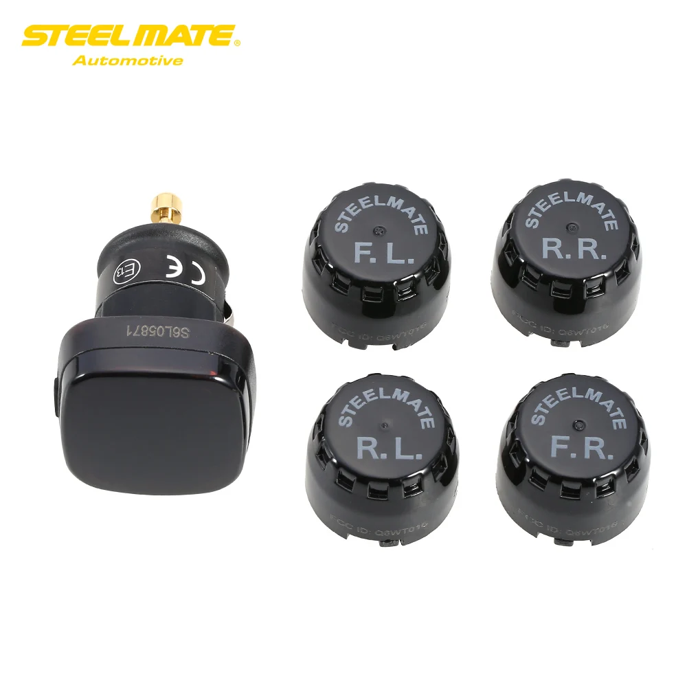 Steelmate TPMS TP-76 система контроля давления в шинах, комплект автосигнализации, светодиодный прикуриватель, 4 внешних датчика, автомобильный диагностический инструмент