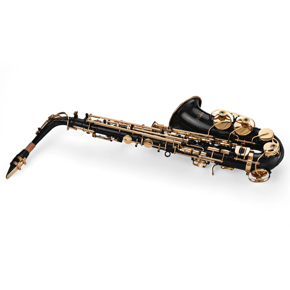

Muslady Eb Alto Saxophone Sax Brass Lacquered Gold 82Z Key Type Woodwind Instrument with Padded Case Gloves Cloth Brush Reeds