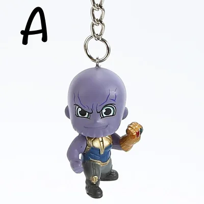 A-Thanos Брелок для ключей с изображением Железного человека Человека-паука Таноса Капитана Америки антмана Тора доктора странных фигурок - Цвет: A-Thanos