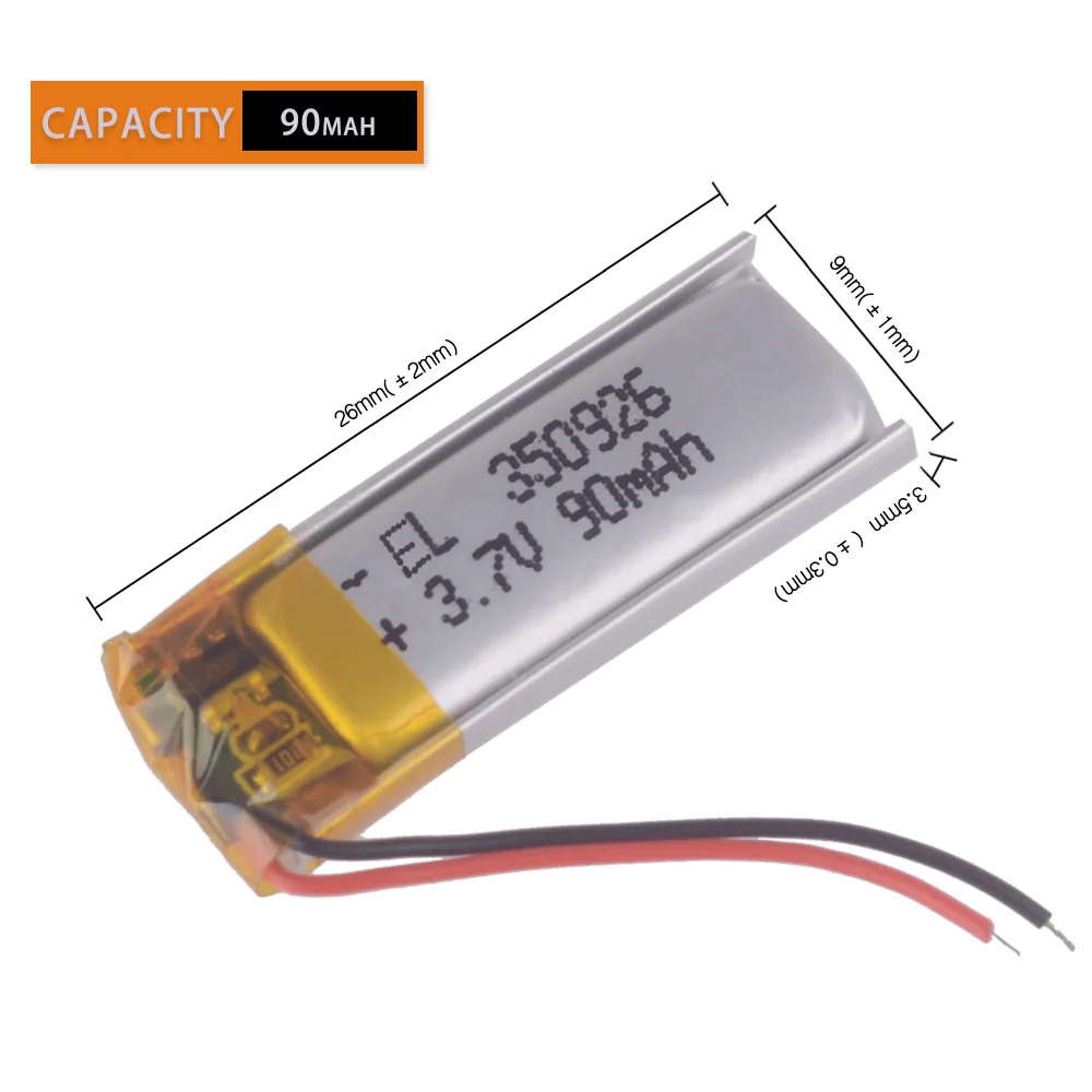3 7 V 90mAh 350926 литий полимерный Li Po ионный аккумулятор Lipo ячейки для MP3 MP4 GPS Bluetooth