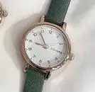 Потрясающие нежные маленькие женские кварцевые повседневные часы, простые шикарные тонкие нежные женские винтажные наручные часы, женские часы - Цвет: Green