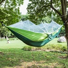 Портативный гамак парашют, тканевый гамак на 2 человек, из парашютной ткани, с москитной сеткой, для кемпинга, путешествий, подвесная кровать, садовые качели