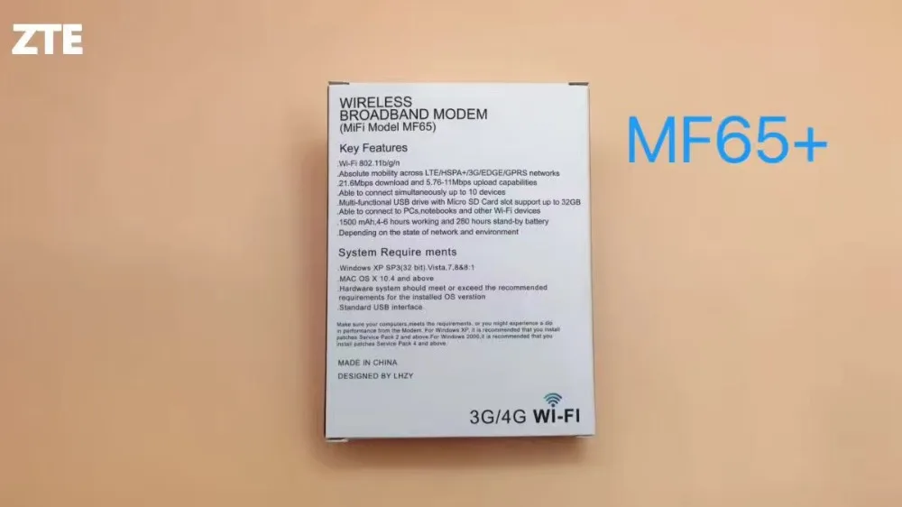 Разблокированный беспроводной Роутер ZTE MF65 + HSPA 21 6 Мбит/с роутер 3G мобильный