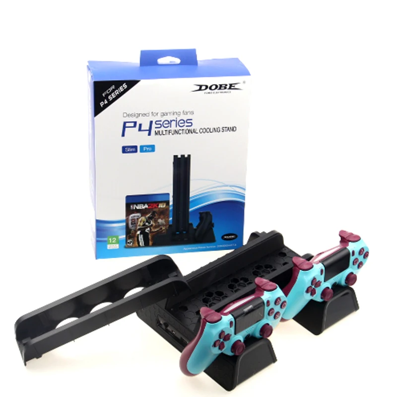 DOBE PS4/PS4 Slim/PS4 PRO вертикальная подставка с охлаждающим вентилятором кулер двойной контроллер зарядное устройство зарядная станция для SONY Playstation 4